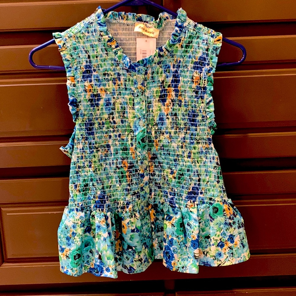 Pink Ripple top, Large (runs small), NWT